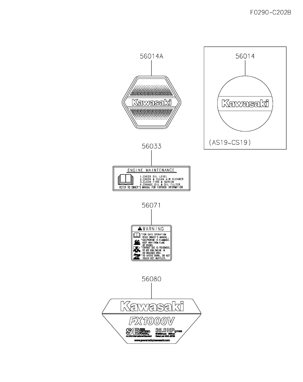 Fxt00v-Ds19 Label Diagram and Parts List for FXT00V-DS19  Cub Cadet Lawn Tractor